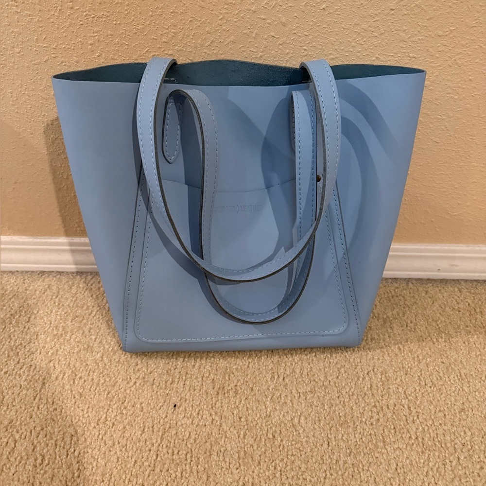 Portland Leather Light Blue Women's Tote - Rare!